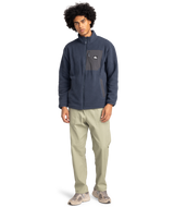 The Quiksilver Mens Clean Coast Zip Fleece Jacket in Blue Nights