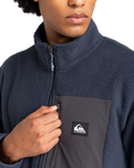 The Quiksilver Mens Clean Coast Zip Fleece Jacket in Blue Nights