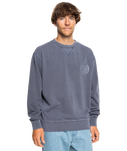 The Quiksilver Mens Garment Dye Sweatshirt in Estate Blue