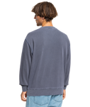 The Quiksilver Mens Garment Dye Sweatshirt in Estate Blue