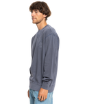 The Quiksilver Mens Garment Dye Sweatshirt in Estate Blue