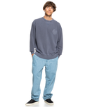 The Quiksilver Mens Garment Dye Sweatshirt in Estate Blue