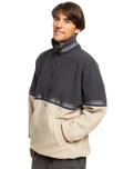 The Quiksilver Mens Take Us Back Polar Fleece Jacket in Plaza Taupe