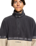 The Quiksilver Mens Take Us Back Polar Fleece Jacket in Plaza Taupe