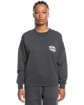 The Quiksilver Womens Collection Womens Uni Oversized Crew Sweatshirt in Tarmac