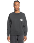 The Quiksilver Womens Collection Womens Uni Oversized Crew Sweatshirt in Tarmac