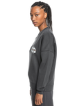 The Quiksilver Womens Collection Womens Uni Oversized Crew Sweatshirt in Tarmac