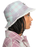 The Quiksilver Womens Collection Womens Uni Plaid Winter Hat in Grape Shake