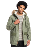 The Quiksilver Mens Long Trip Jacket in Four Leaf Clover