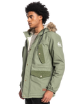 The Quiksilver Mens Long Trip Jacket in Four Leaf Clover