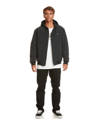 The Quiksilver Mens Classik Hooded Jacket in Black