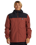 The Quiksilver Mens Overcast 3K Warm Jacket in Henna