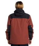 The Quiksilver Mens Overcast 3K Warm Jacket in Henna