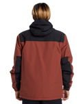 The Quiksilver Mens Overcast 3K Warm Jacket in Henna