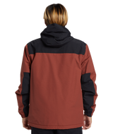 The Quiksilver Mens Overcast 3K Warm Jacket in Henna