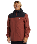 The Quiksilver Mens Overcast 3K Warm Jacket in Henna