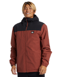 The Quiksilver Mens Overcast 3K Warm Jacket in Henna