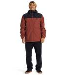 The Quiksilver Mens Overcast 3K Warm Jacket in Henna