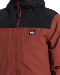 The Quiksilver Mens Overcast 3K Warm Jacket in Henna