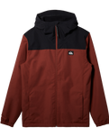 The Quiksilver Mens Overcast 3K Warm Jacket in Henna