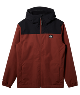 The Quiksilver Mens Overcast 3K Warm Jacket in Henna