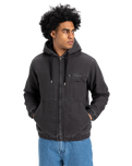 The Quiksilver Mens Straight Out Insulated Hooded Jacket in Tarmac