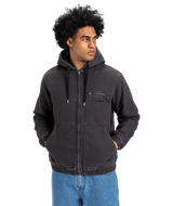 The Quiksilver Mens Straight Out Insulated Hooded Jacket in Tarmac