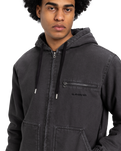 The Quiksilver Mens Straight Out Insulated Hooded Jacket in Tarmac