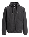 The Quiksilver Mens Straight Out Insulated Hooded Jacket in Tarmac