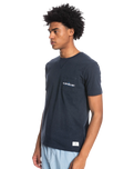 The Quiksilver Mens La Grande Mer T-Shirt in Navy Blazer Heather