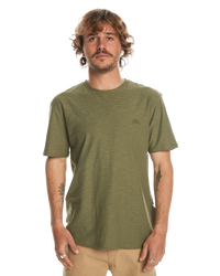 The Quiksilver Mens Slub T-Shirt in Four Leaf Clover