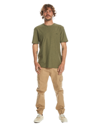 The Quiksilver Mens Slub T-Shirt in Four Leaf Clover