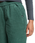 The Quiksilver Womens Collection Womens Uni Cord Elasticated Trousers in Forest