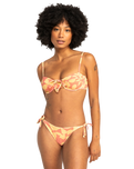 The Quiksilver Womens Collection Womens Uni Love Blows Bikini Bottoms in Canyon Clay 2 Tones Flower