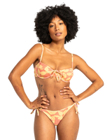 The Quiksilver Womens Collection Womens Uni Love Blows Bikini Top in Canyon Clay 2 Tones Flower