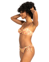 The Quiksilver Womens Collection Womens Uni Love Blows Bikini Top in Canyon Clay 2 Tones Flower