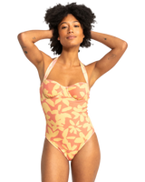 The Quiksilver Womens Collection Womens Uni Love Blows Swimsuit in Canyon Clay 2 Tones Flower