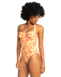 The Quiksilver Womens Collection Womens Uni Love Blows Swimsuit in Canyon Clay 2 Tones Flower