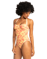 The Quiksilver Womens Collection Womens Uni Love Blows Swimsuit in Canyon Clay 2 Tones Flower