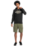 The Quiksilver Mens Check On It Hoodie in Black