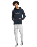 The Quiksilver Mens Omni Lockup Hoodie in Navy Blazer