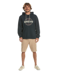 The Quiksilver Mens Circle Up Hoodie in Navy Blazer