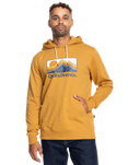 The Quiksilver Mens Gradient Mountains Hoodie in Bone Brown