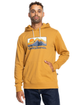 The Quiksilver Mens Gradient Mountains Hoodie in Bone Brown