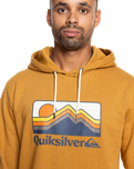 The Quiksilver Mens Gradient Mountains Hoodie in Bone Brown