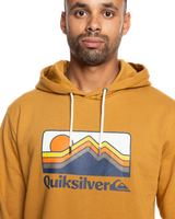 The Quiksilver Mens Gradient Mountains Hoodie in Bone Brown