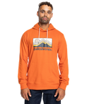 The Quiksilver Mens Gradient Mountains Hoodie in Gold Flame