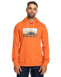 The Quiksilver Mens Gradient Mountains Hoodie in Gold Flame