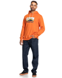 The Quiksilver Mens Gradient Mountains Hoodie in Gold Flame