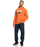 The Quiksilver Mens Gradient Mountains Hoodie in Gold Flame